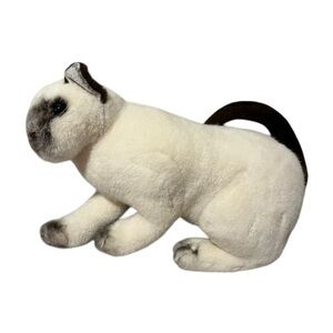 Large 17” plush Siamese cat stuffed animal toy